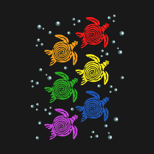 Sea Turtles LGBTQ Gay Pride Rainbow Colors Turtles Turtle Lover Art T-Shirt