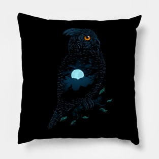 The owl and the forest Pillow