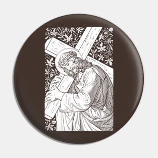 Jesus Christ with Cross Pin