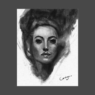 Charcoal Woman Face sketch T-Shirt