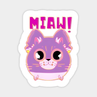 Cat Miaw - Cute and Playful Cat Design for Cat Lovers Magnet