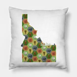 Idaho State Map Board Games Pillow