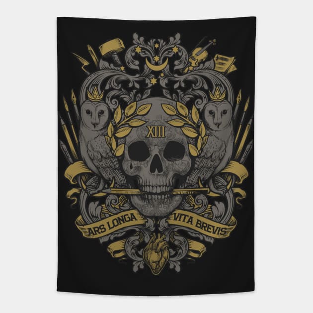 ARS LONGA VITA BREVIS Tapestry by Medusa Dollmaker