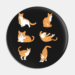 Orange Tabby Cat Funny kitty Striped Cat sticker emoji  - Classic Vintage Summer Pin