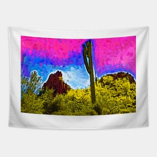 Saguaro In The Desert Tapestry