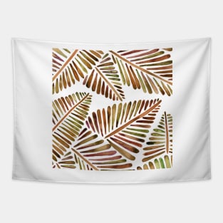 Sepia Banana Leaves Pattern Tapestry