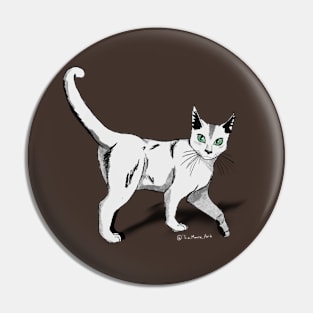 White Cat Pin