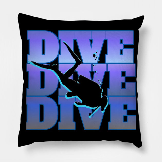 Scuba diving t-shirt designs Pillow by Coreoceanart