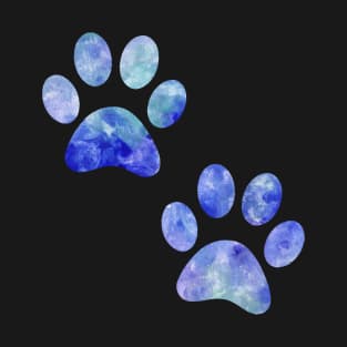 watercolor dogs paw blue watercolor puppy paw T-Shirt