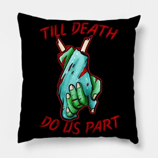 Married Lovers Tikk Death Do Us Apart Zombie Hands Halloween Pillow