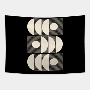 Mid Century Modern Geometric Lines and Shapes Tapestry