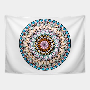 Handmade colored mandala drawing art Tapestry