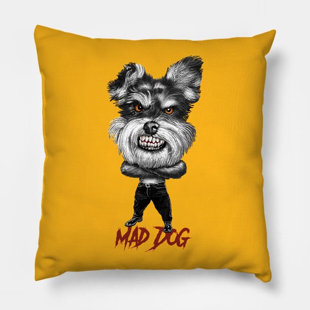 Mad Dog Pillow by Motzart