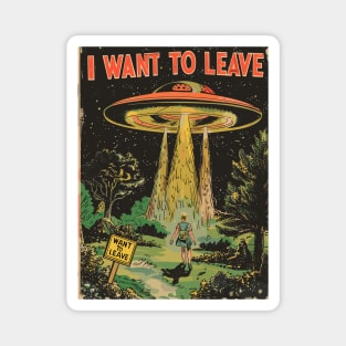 Vintage UFO Abduction Magazine Cover Poster Magnet