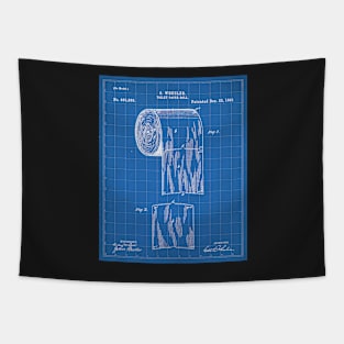 Toilet Paper Patent - Bathroom Art - Blueprint Tapestry