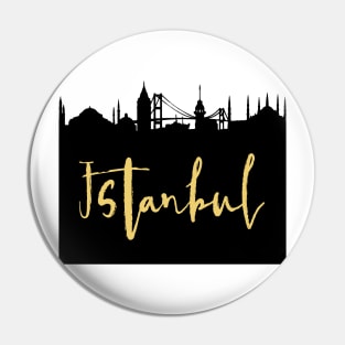 ISTANBUL TURKEY DESIGNER SILHOUETTE SKYLINE ART Pin