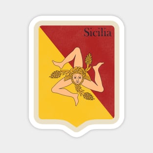 Sicily Sicilia Flag Vintage Distressed Coat of Arms Magnet