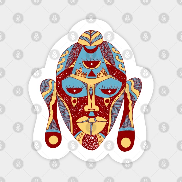 Pastel Cream African Mask 7 Magnet by kenallouis