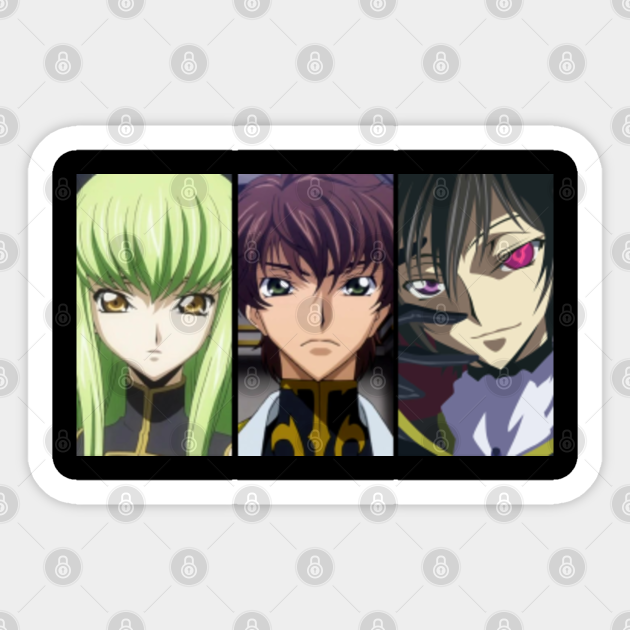 Graphic Japanese Anime Code Geass Characters C C Suzaku Lelouch Code Geass Aufkleber Teepublic De