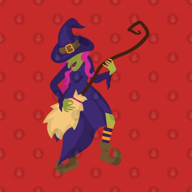 Halloween Witch using broom as guitar by holidaystore
