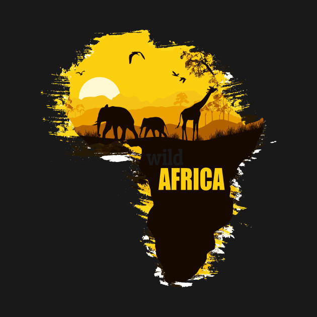 Africa Wild Life Map T-Shirt