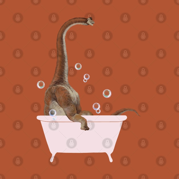 Brachiosaurus in Bathtub by bignosework