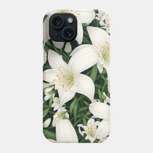 White lily pattern Phone Case