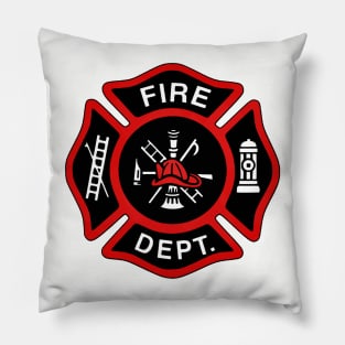 Red Fire Department Badge Pillow