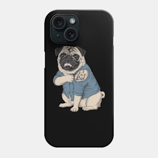 Generate a hand drawn vector design Pug.Happy fathers day (8) Phone Case