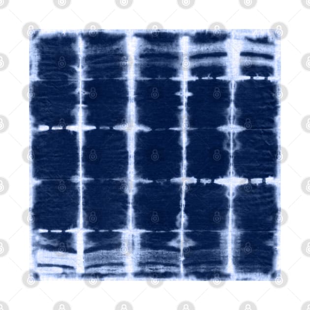 Shibori itajime indigo square blue by marufemia