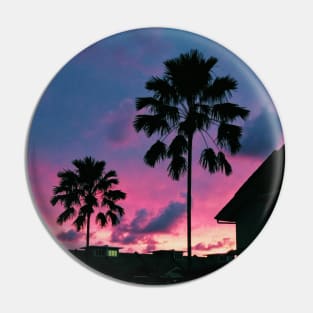 Summer Palm Trees Pink Skies Pin