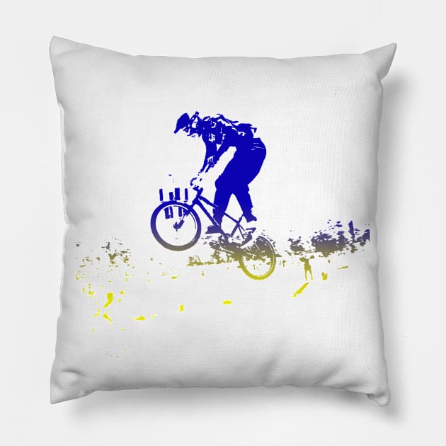 bmx Pillow by rickylabellevie