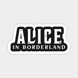 Alice in borderland title white Magnet