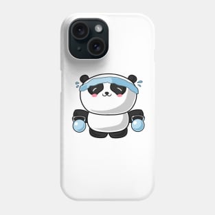 Kawaii panda working out Phone Case