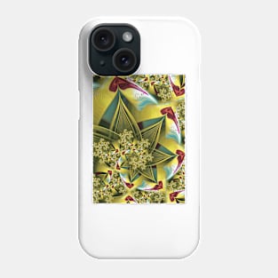 Red Hearts Yellow Spiral Fractal Phone Case