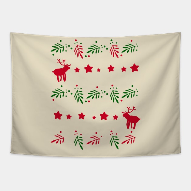 Rudolph Christmas pattern Tapestry by CindyS