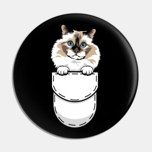 Funny Birman Pocket Cat Pin