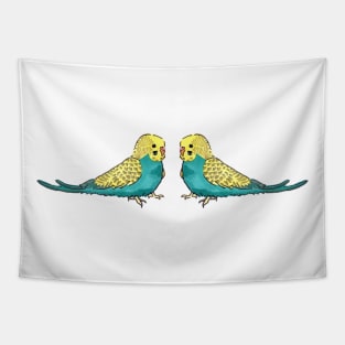 Budgie - Graywing in green line Tapestry