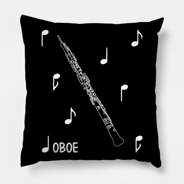 Musical Notes Oboe Pillow by AngelFlame