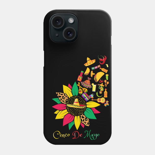 Cinco De Mayo Sunflower Happy Cinco De Mayo Mexican Fiesta Party Phone Case by JustBeSatisfied