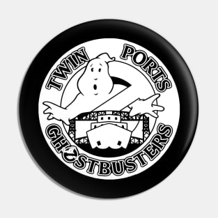 Twin Ports Ghostbusters Logo Black & White Pin