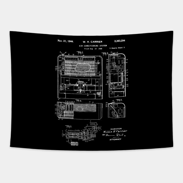 Air Conditioner Patent 1939 AC technician gift Tapestry by Anodyle