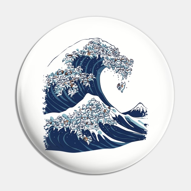 The Great Wave Shih Tzu Pin by huebucket