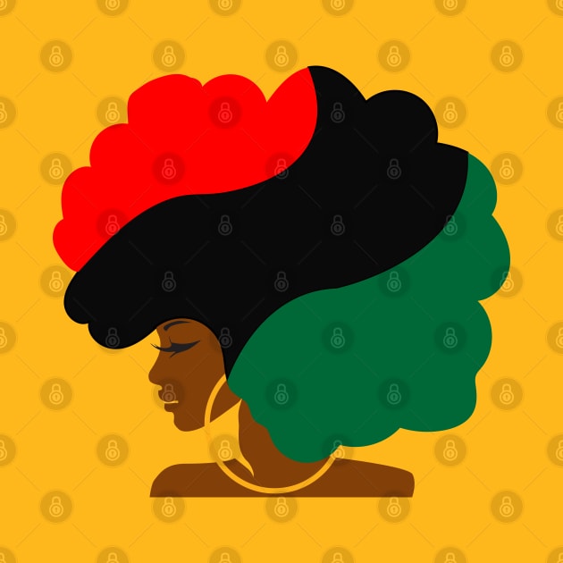 Pan African Flag Afro Girl by blackartmattersshop