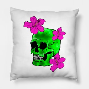 Green skull Pillow