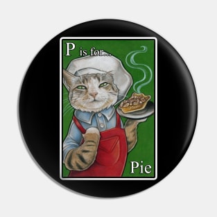 P is for Pie - White Outlined Version Pin