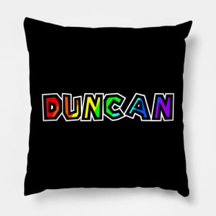 City of Duncan - Rainbow Text Design - City of Totems - Duncan Pillow