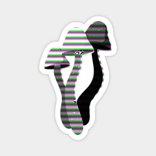 Toadstool Mushroom Trippy Glitch Magnet