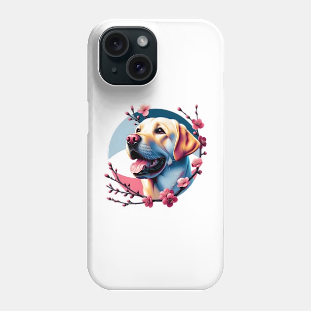 Labrador Retriever Blossoms in Spring Cherry Bliss Phone Case by ArtRUs