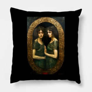 Gemini the Twins Zodiac Illustration Pillow